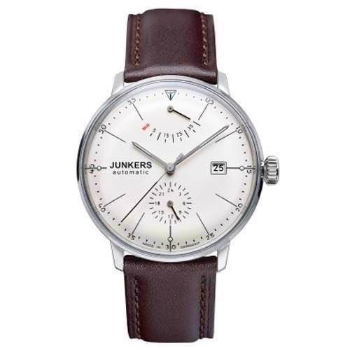 Image of Junkers Bauhaus Automatik herreur beige urskiven og brun læderrem